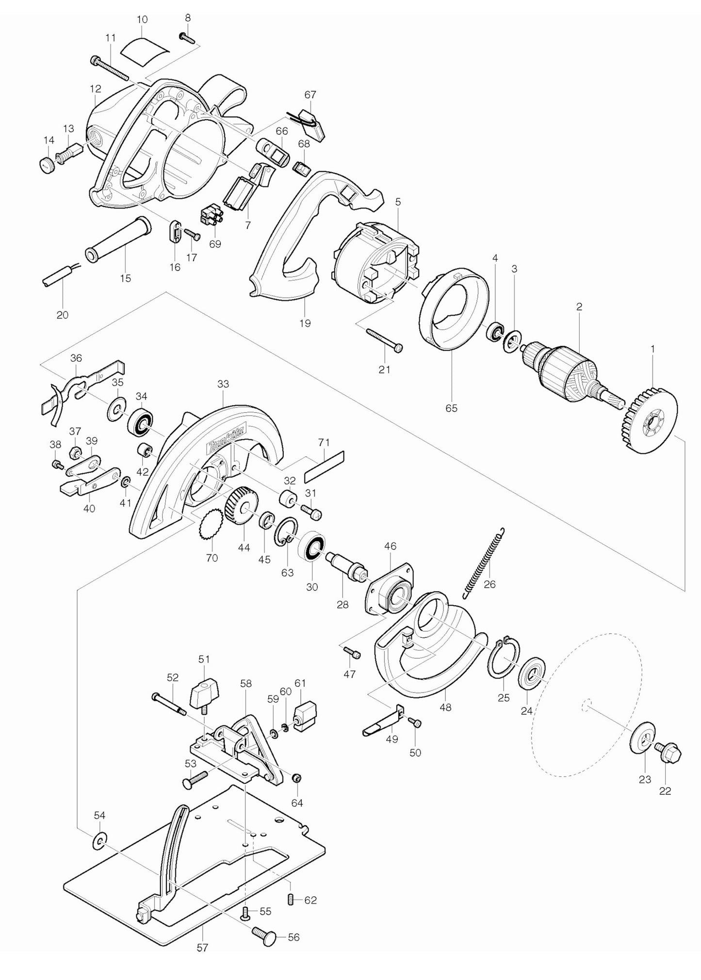 5007FA Circular Saw Assembly Parts
