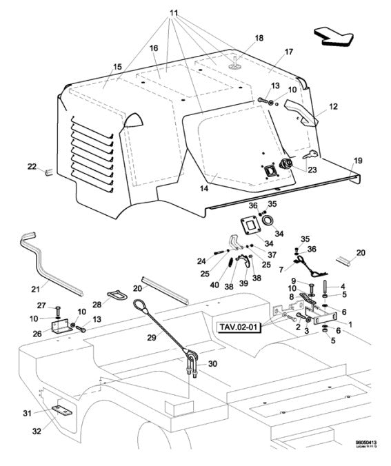 05-04 Engine Hood Assembly Parts-ATD3300 By Allen Engineering
