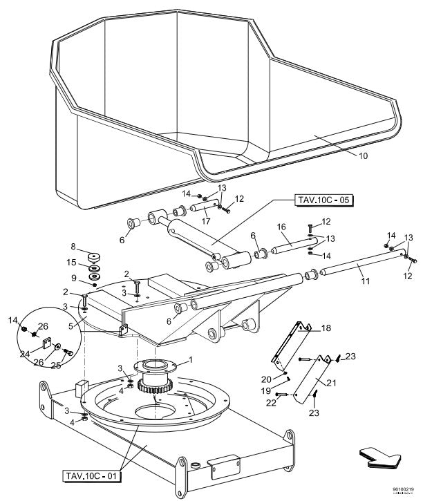 10C-03 3-Way Tipping Bucket Hutter Assembly Parts-ATD3300 By Allen Engineering