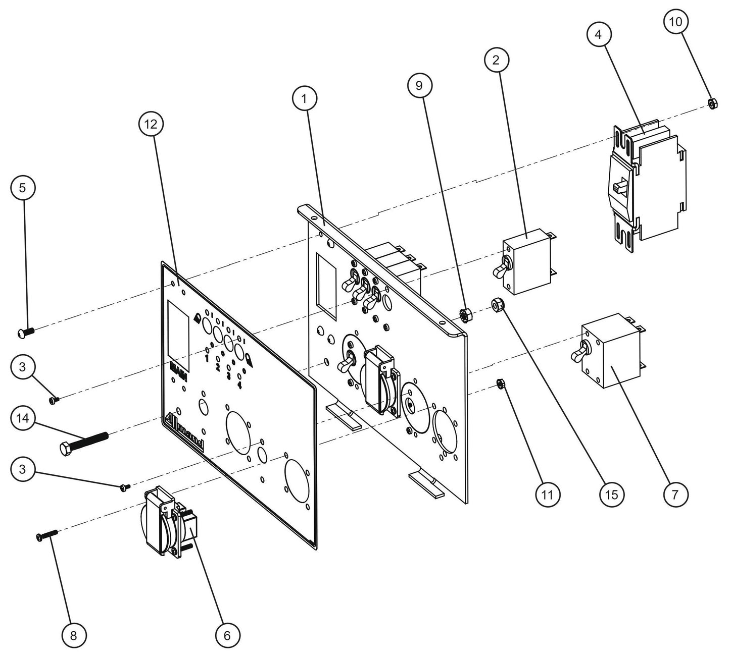 V Series Night-Lite Pro II 50Hz 2-Schuko Outlet Package Parts By Allmand