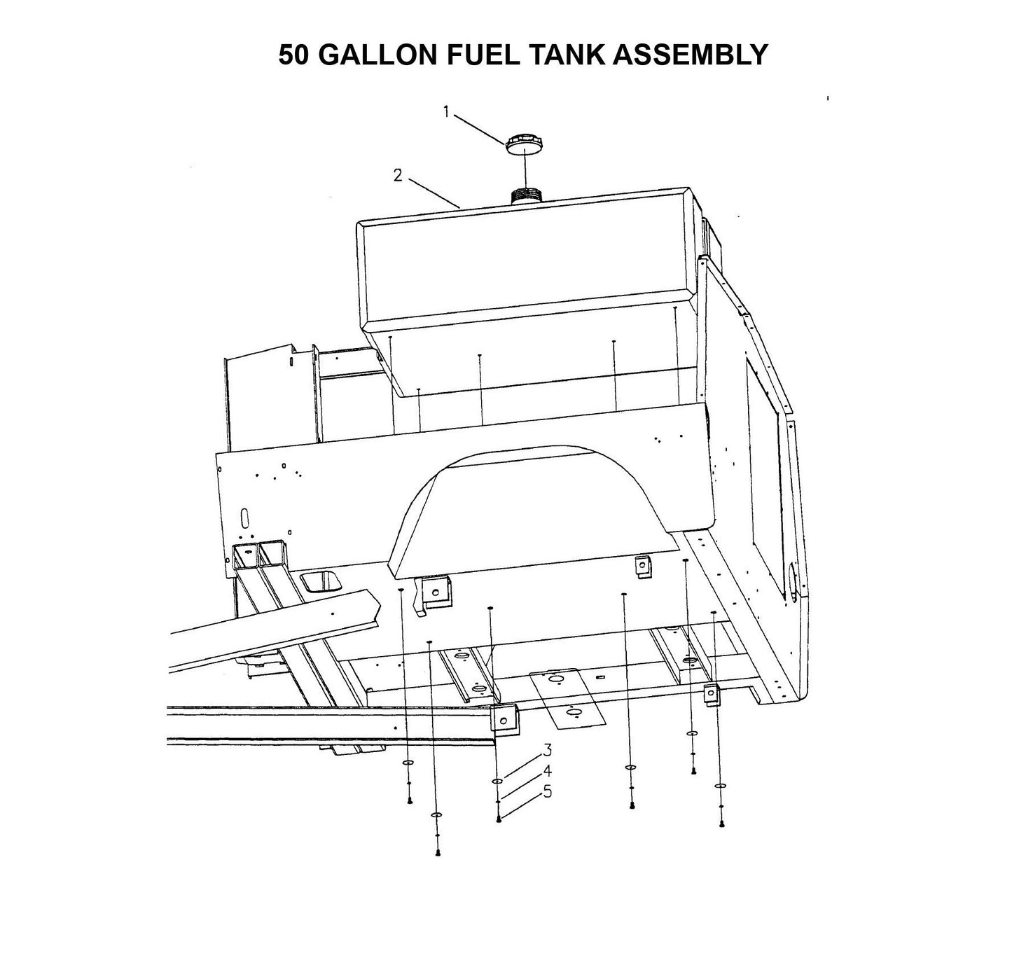 Maxi-Lite Laydown 6-8KW-50 Gallon Fuel Tank Assembly Parts By Allmand
