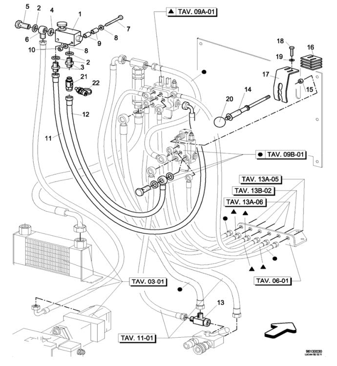 13A-04 Hydraulic System: Mixer Assembly Parts-ATD3300 By Allen Engineering