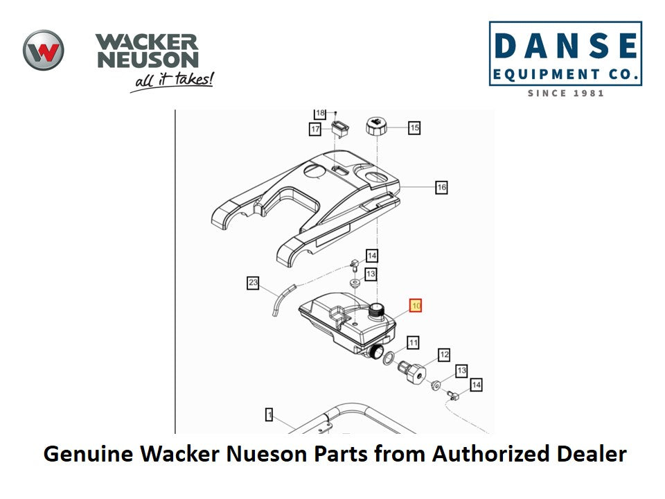 5100030302 Fuel Tank fits BS50-2 6in Vibratory Rammers by Wacker Neuson