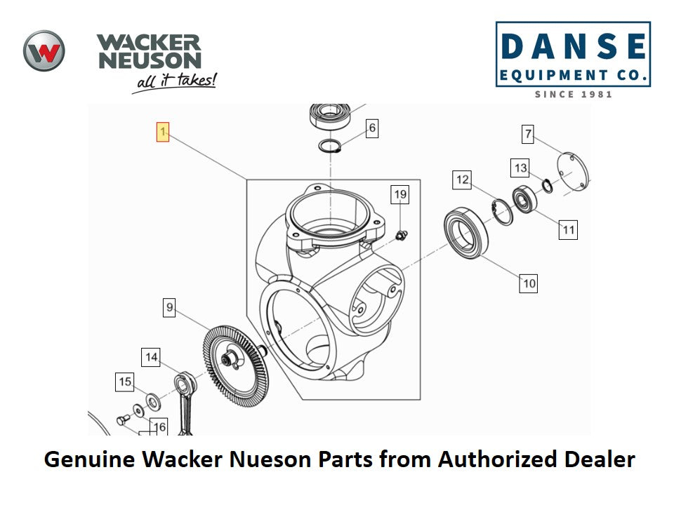 5100037640 Crank Case Complete fits BS30 Vibratory Rammers by Wacker Neuson