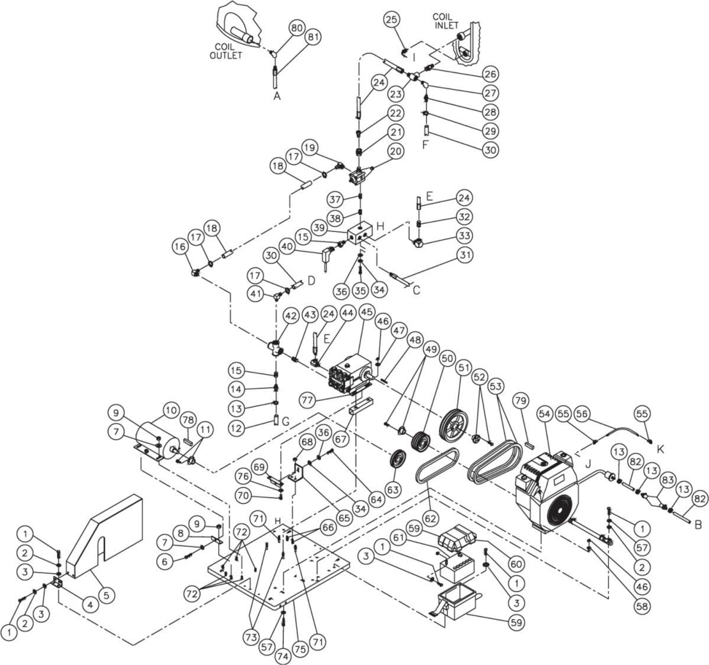 HS-3505-CMH1 (sn:0-99999999) Motor/Pump Assembly Parts by Mi-T-M