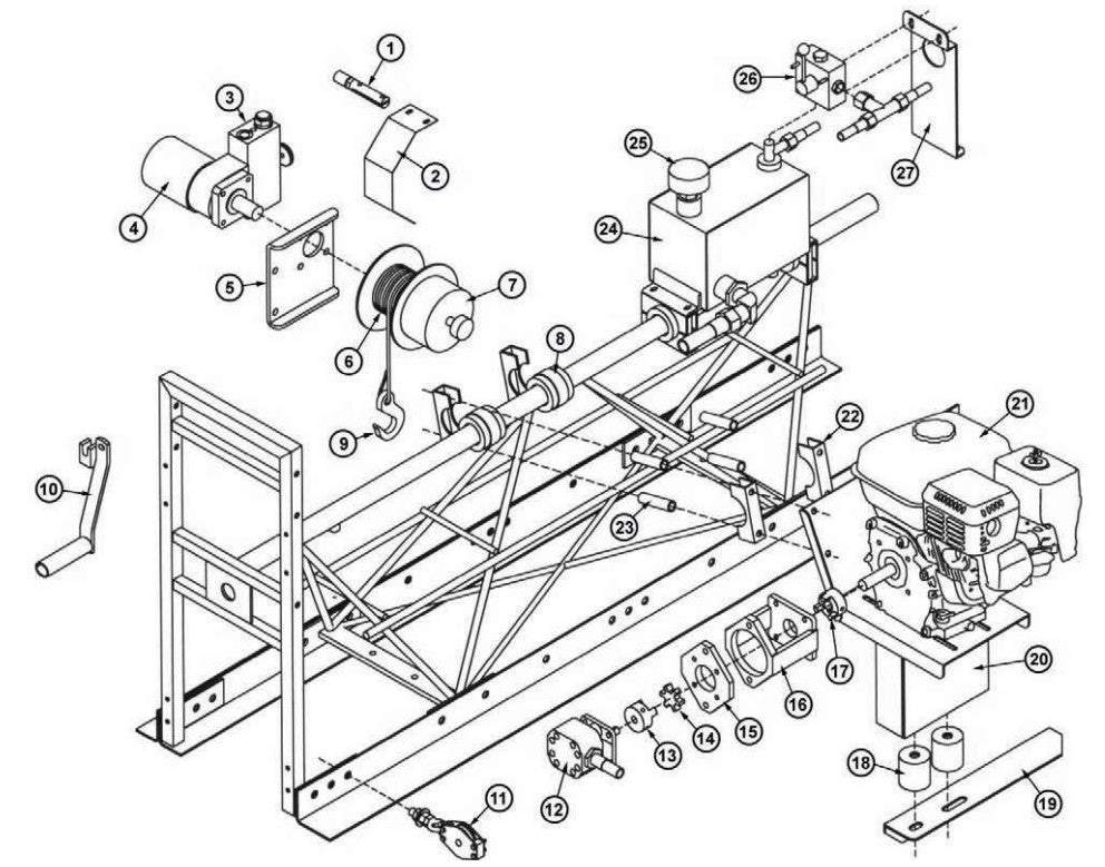 SA12 Hydraulic Winch Assembly By Allen Engineering