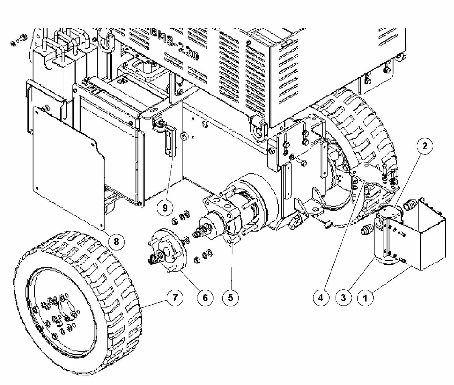 BMS 220P Chassis Rear Assembly Parts By Husqvarna