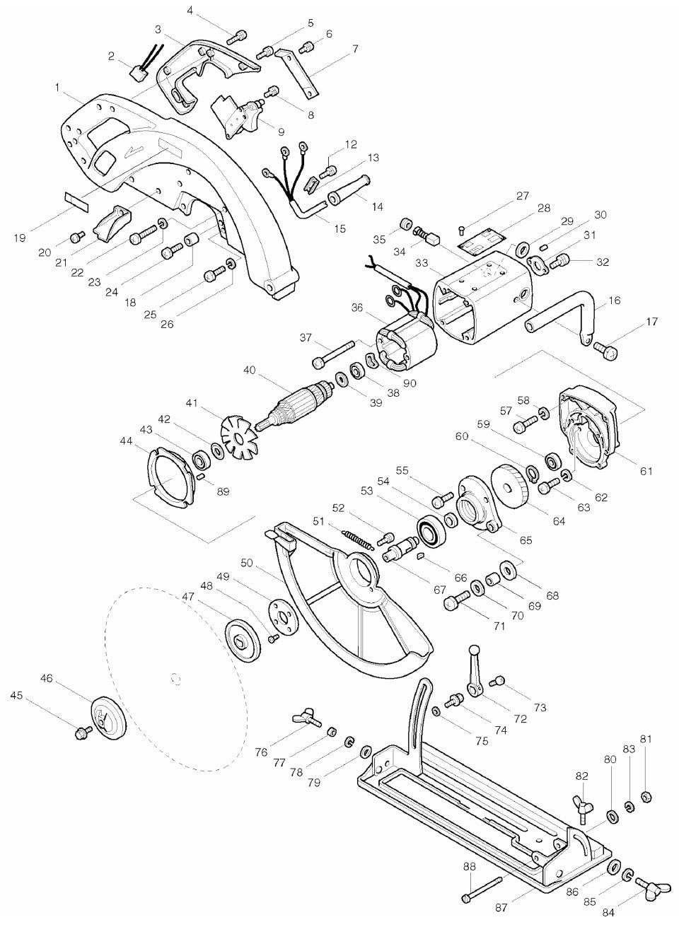 5402A Circular Saw Assembly Parts By Makita