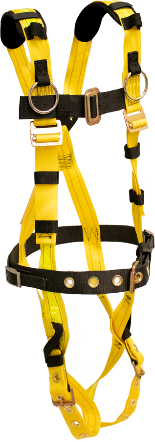 552 Full body harness, heavy duty sewn on belt, single back dorsal d-ring, sewn reflective by FrenchCreek Production Yellow