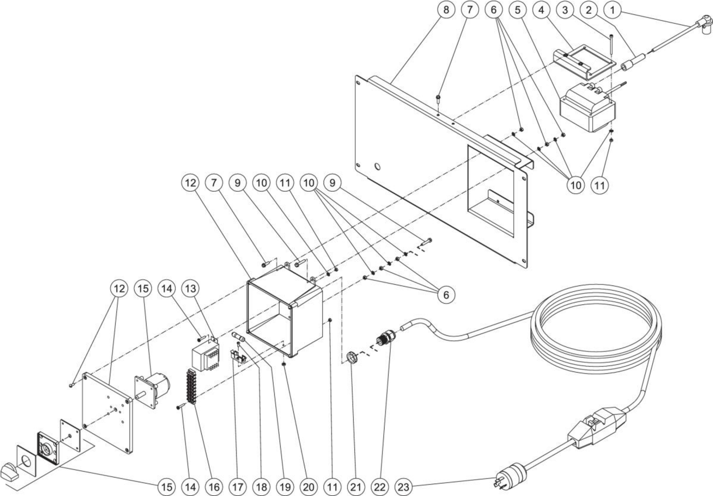 HSE-2003-0M10 (sn:15053034-15053859)/(sn:15053860-99999999), HSE-2003-2M10 (sn:0-15071602)/(sn:15071603-99999999) Control Panel Assembly Parts by Mi-T-M