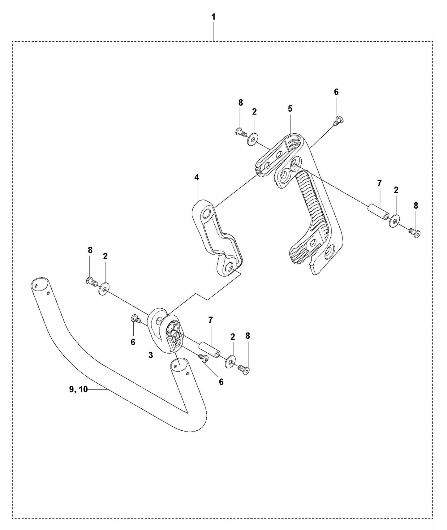 LF 50 L Vibration Damped Handle Assembly Parts by Husqvarna