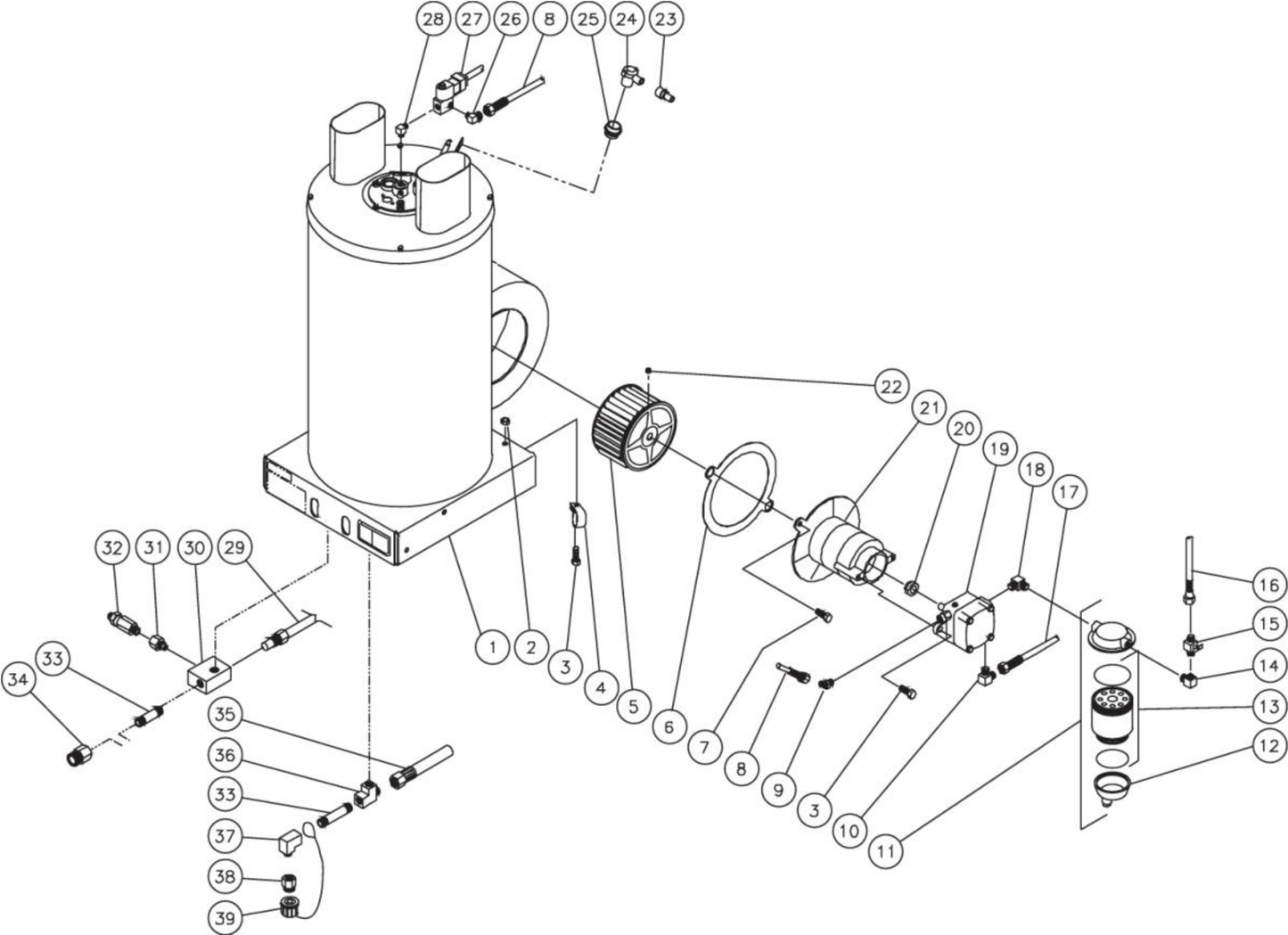 HSE-2504-0M10/0M30,HSE-3004-0M10/0M30, HSE-3504-0M10/0M30 (sn:0-22664) Heat Exchanger/Blower Motor Assembly Parts by Mi-T-M