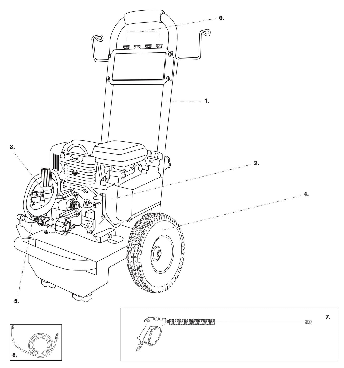 BE B316HA Pressure Washer Assembly-1 Parts by BE Power Equipment
