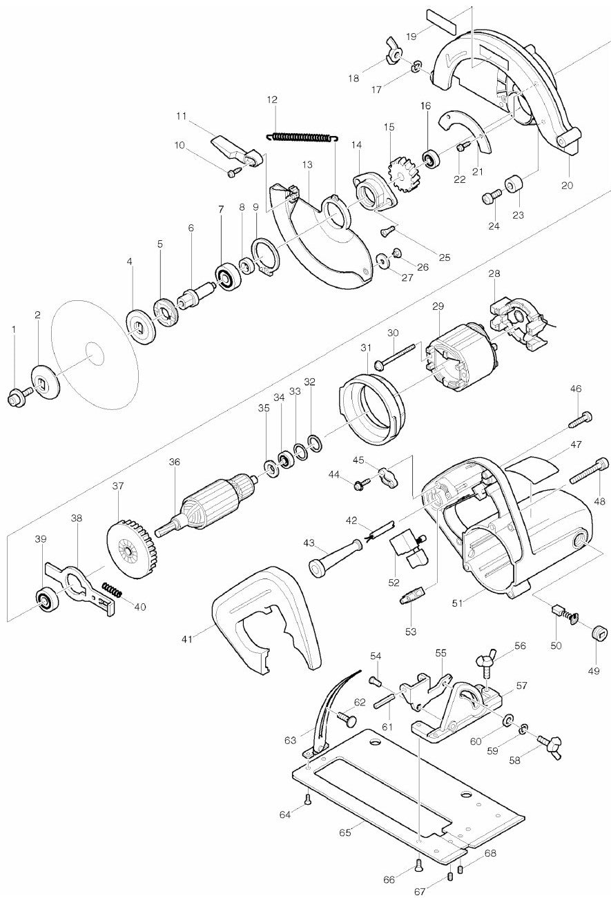 5740NB Circular saw Assembly parts By Makita