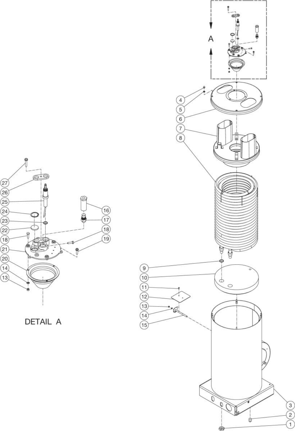HSE-2504-0M10/0M30, HSE-3004-0M10/0M30,HSE-3504-0M10/0M30 Boiler Assembly Parts by Mi-T-M