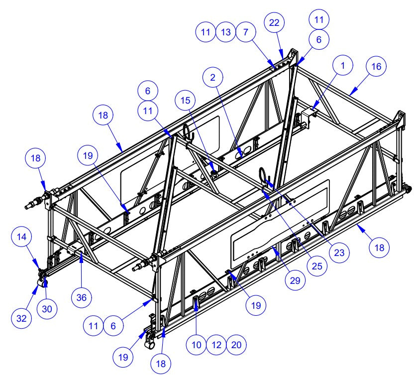 VLP3036 Mainframe - 12' Idle Frame Assembly Parts by Allen Engineering