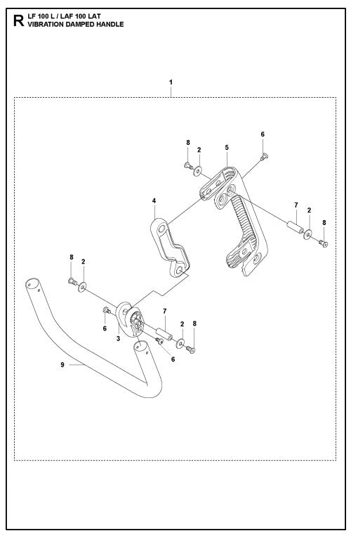 Vibration Damped Handle Assembly Parts For LF 100 L Diesel By Husqvarna