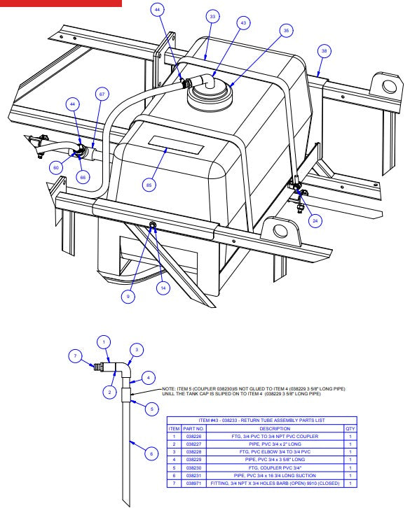 TRTP150B Triple Roller Tube Pavers Spray System Assembly Parts by Allen Engineering