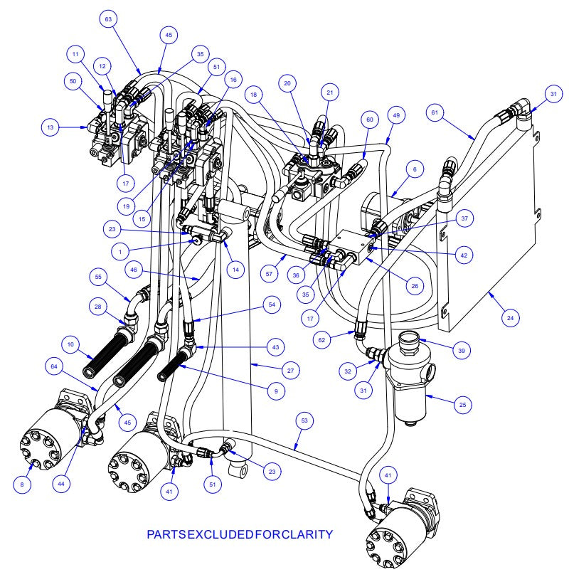 TRTP150B Triple Roller Tube Pavers Hydraulic Assembly Parts-2 by Allen Engineering