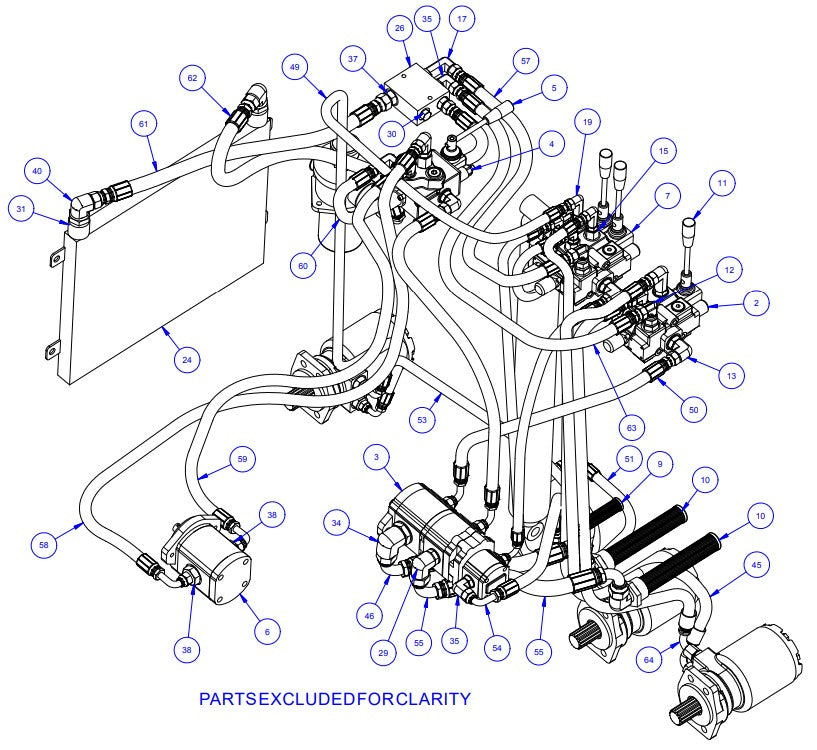 TRTP150B Triple Roller Tube Pavers Hydraulic Assembly Parts-2 by Allen Engineering