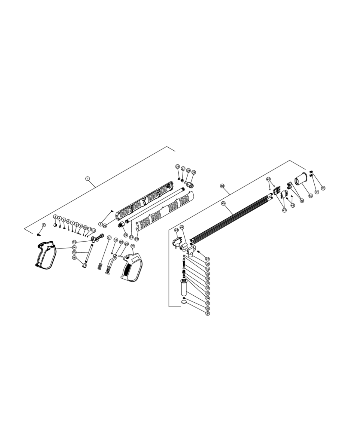 HSP-2003-3MGH/3MGV Gun & Adjustable Pressure Dual Lance Assembly Parts By Mi-T-M