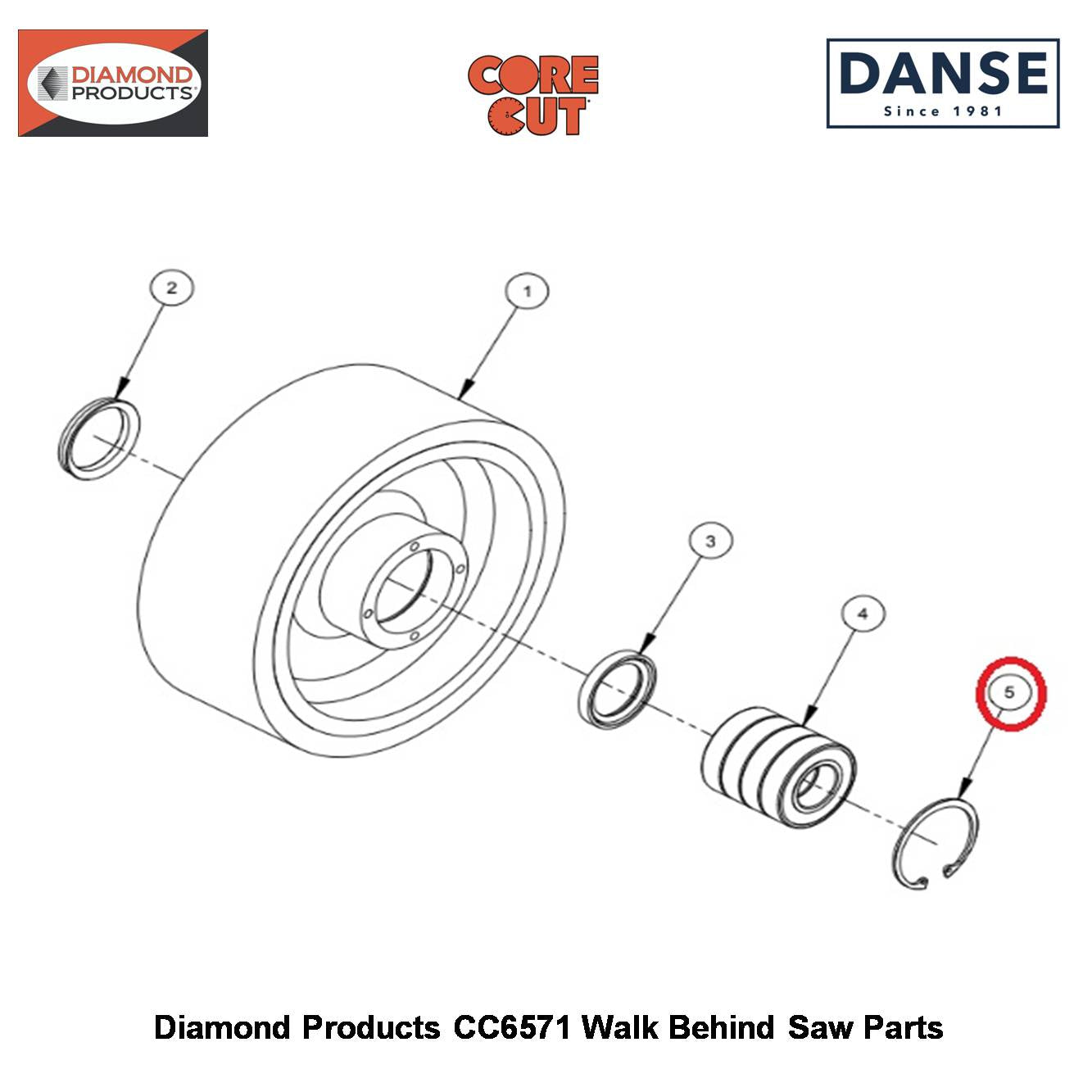 Retaining Ring 2"INT 2501392 Fits Core Cut CC6571 Walk Behind Saw By Diamond Products