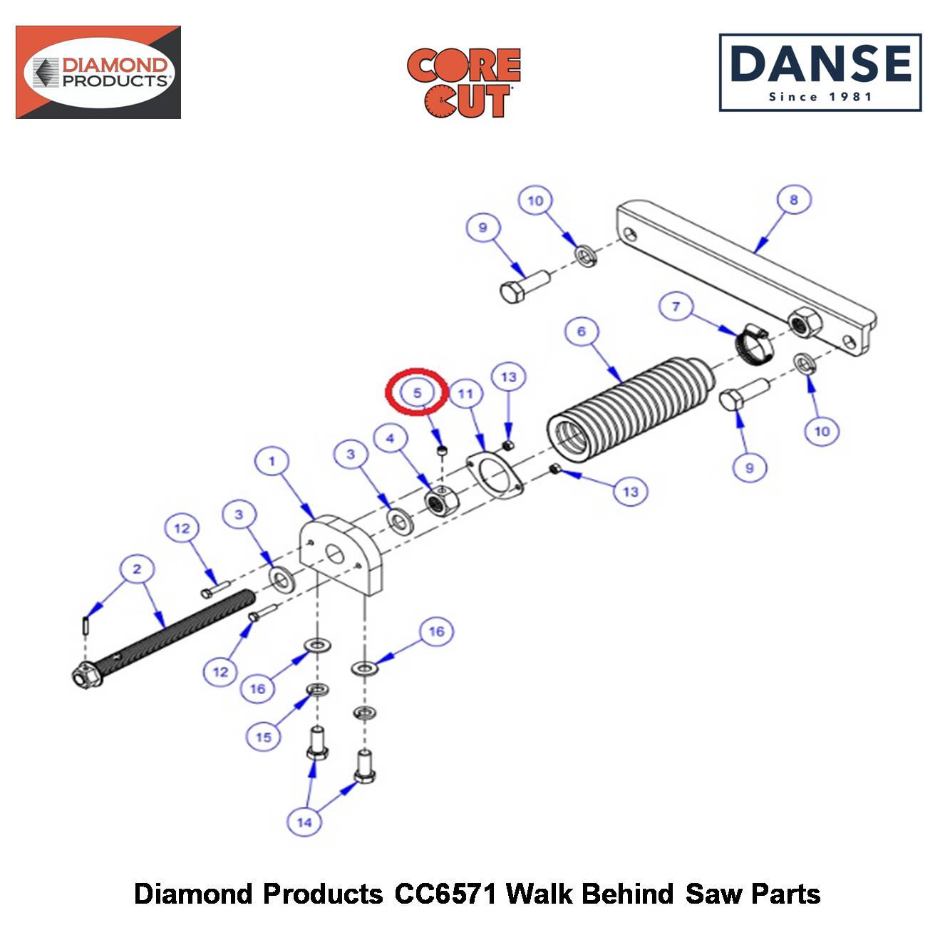 3/8-16X3/8" Soc Setscrew 2900131 Fits Core Cut CC6571 Walk Behind Saw By Diamond Products