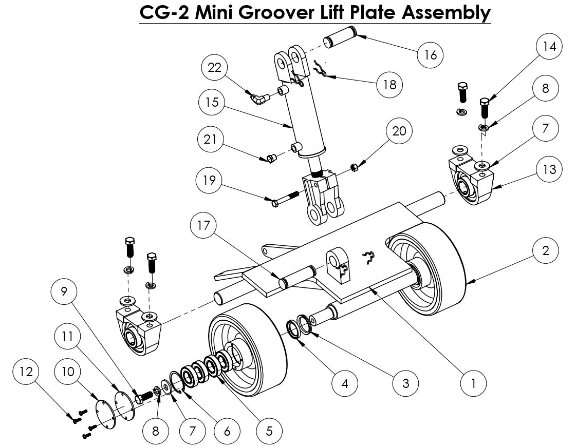 CG-2 (Diesel) Mini Groover Lift Plate Assembly