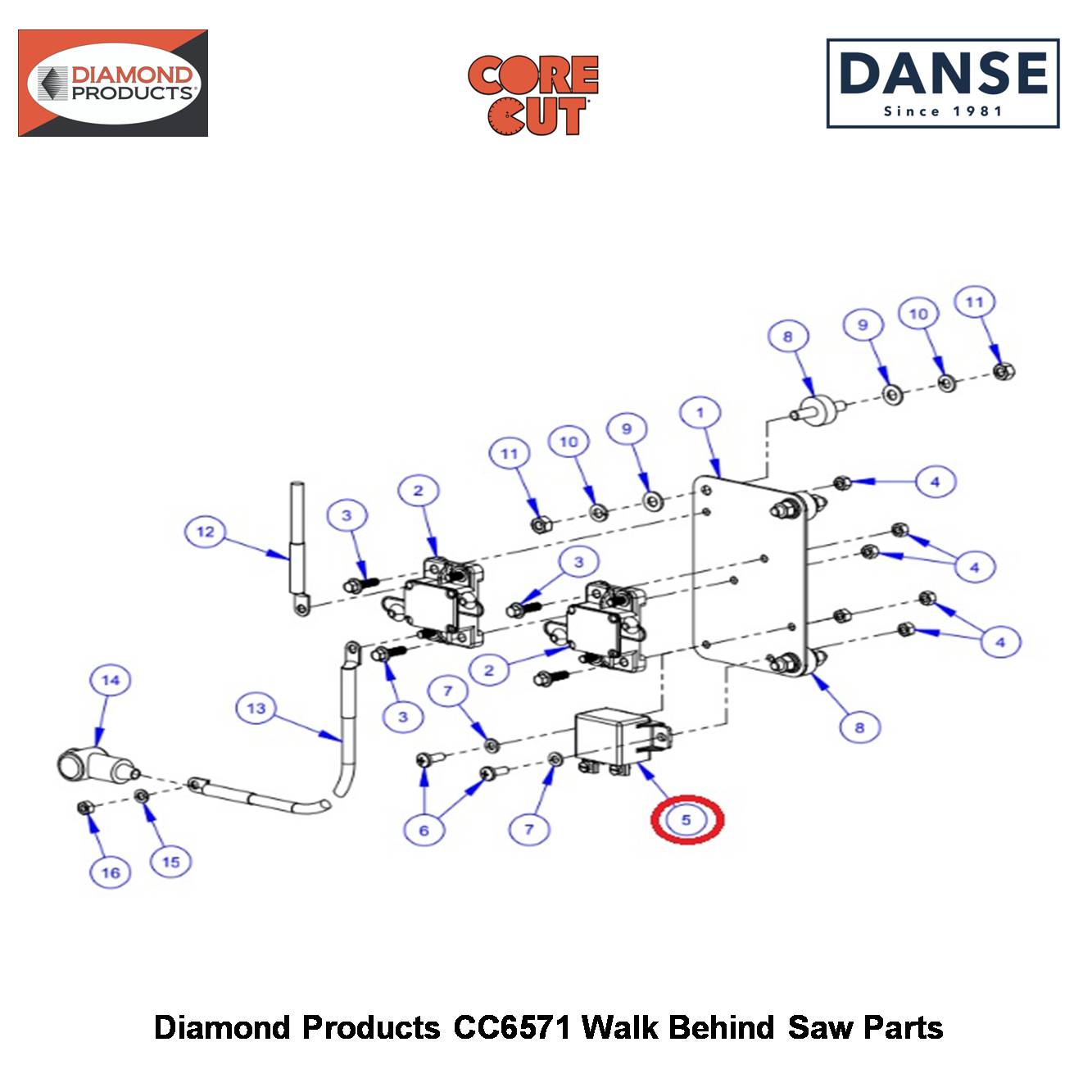 Relay, 75 Amp, 12V, SPST 2800872 Fits Core Cut CC6571 Walk Behind Saw By Diamond Products