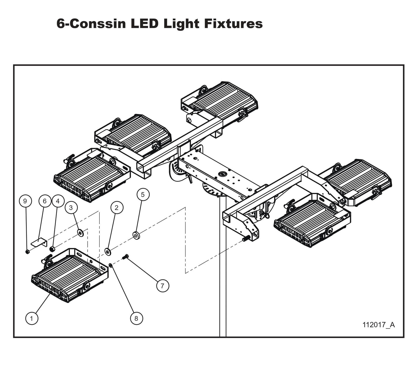 6-Conssin LED Light Fixtures Parts By Allmand