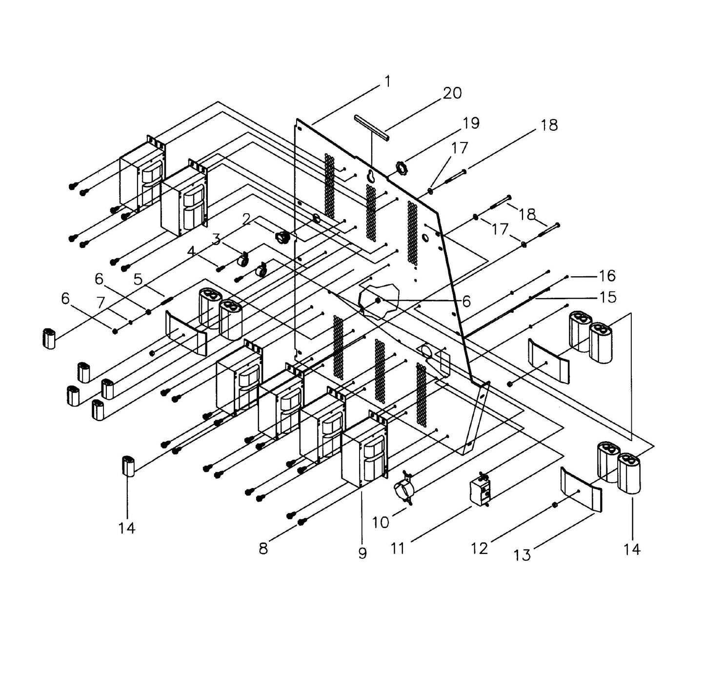 Maxi-Lite Hydraulic Tower-6-Light Ballast Assembly HPS Parts By Allmand