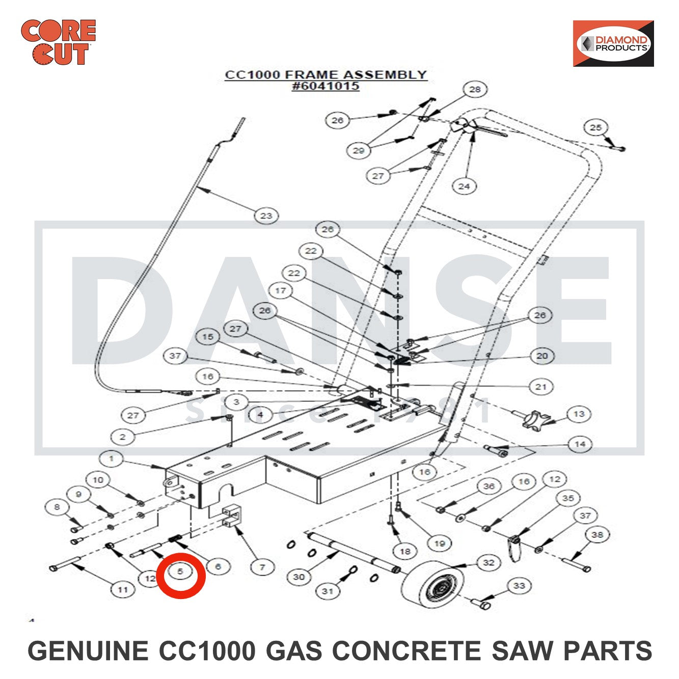 6041076 Blade Stop CC1003 Concrete Saw Core Cut by Diamond Products
