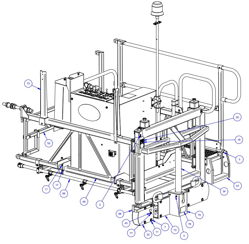TRTP275 Triple Roller Tube Pavers Operator End Assembly Parts by Allen Engineering