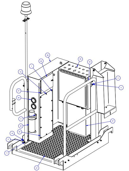 TRTP275 Triple Roller Tube Pavers Operator Platform Assembly Parts by Allen Engineering