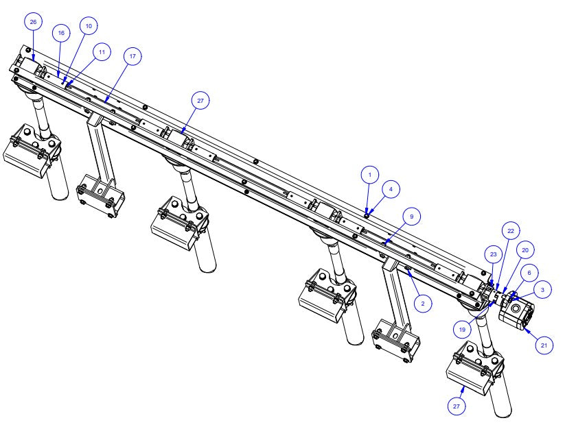 TRTP275 Triple Roller Tube Pavers RH Rack Assembly Parts by Allen Engineering