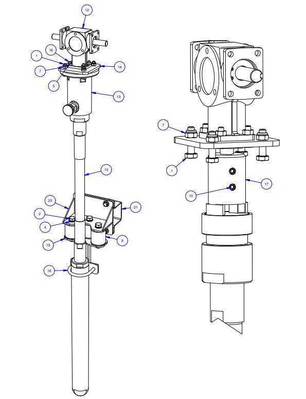 TRTP275 Triple Roller Tube Pavers Center Vibrator Assembly Parts by Allen Engineering