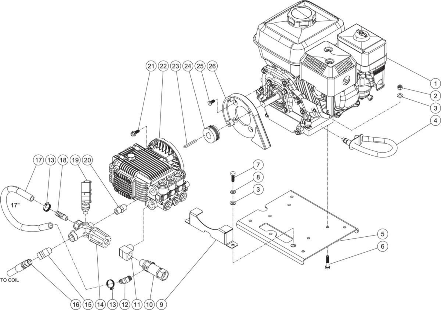 HSP-2503-0MMS (sn:0-15091719) Engine/Pump Assembly Parts By Mi-T-M