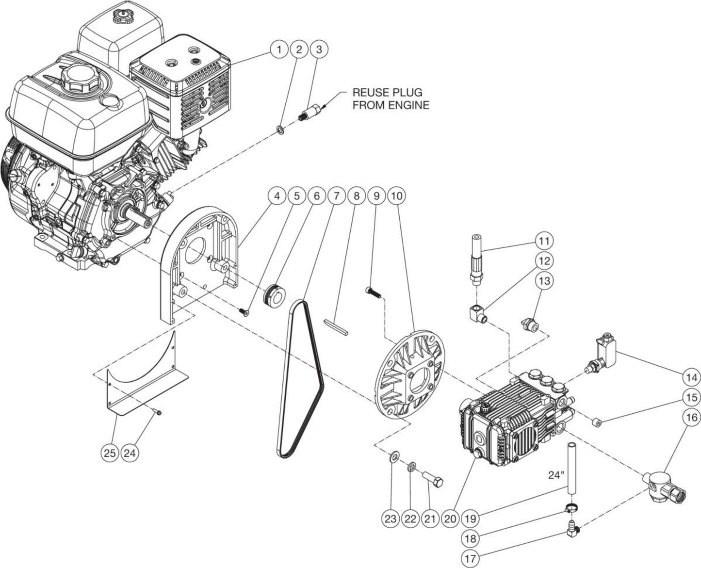 HSP-3000-0MGM (sn:0-99999999) Engine/Pump Assembly Parts By Mi-T-M