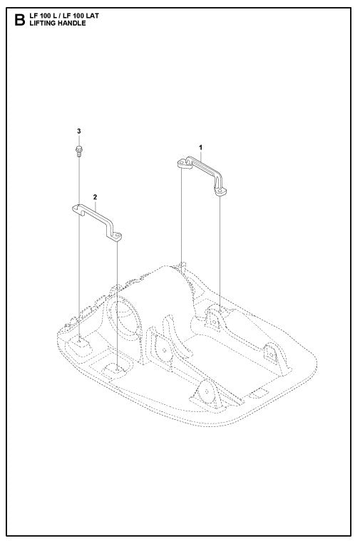 Lifting Handle Assembly Parts For LF 100 LAT Diesel By Husqvarna