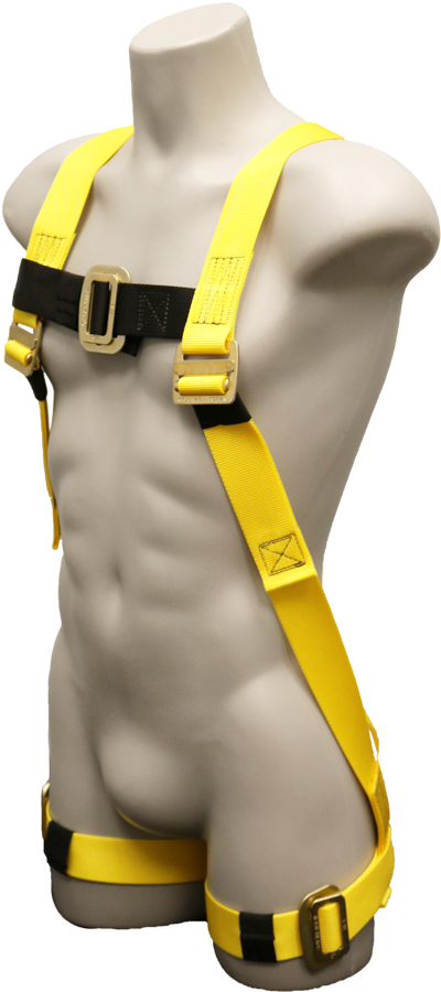 630 Full Body Harness, single back dorsal d-ring, pass-thru legs by FrenchCreek Production Yellow
