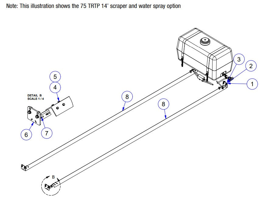 TRTP75 Kit, Scraper with Water Assembly Parts by Allen Engineering