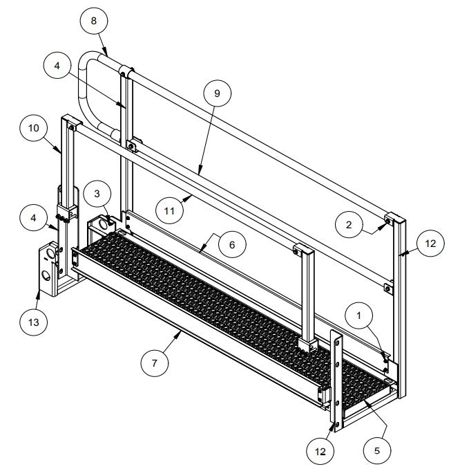 TRTP265 6’ Idle End Walkway Assembly Parts by Allen Engineering