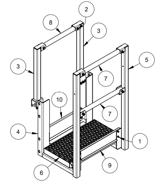 TRTP265 2’ Walkway Assembly Parts by Allen Engineering