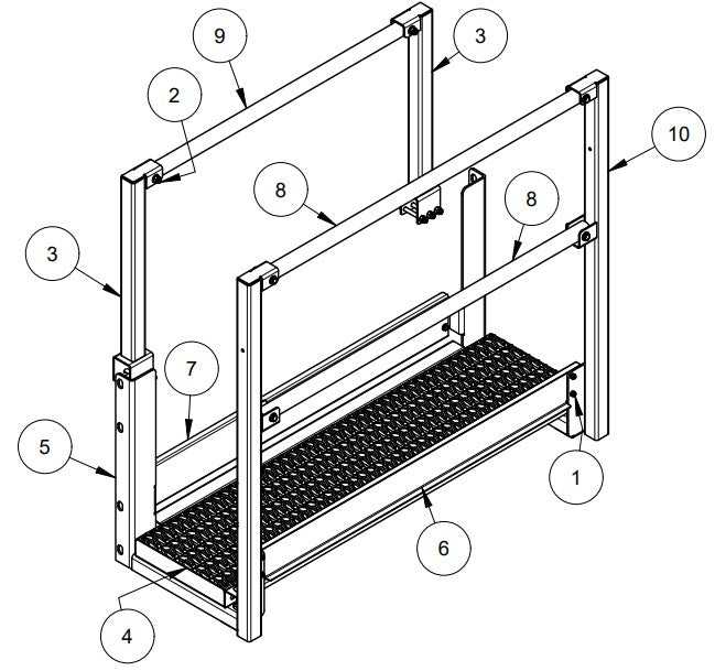 TRTP265 4’ Walkway Assembly Parts by Allen Engineering