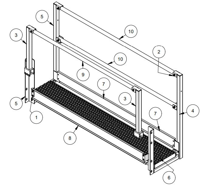 TRTP265 6’ Walkway Assembly Parts by Allen Engineering