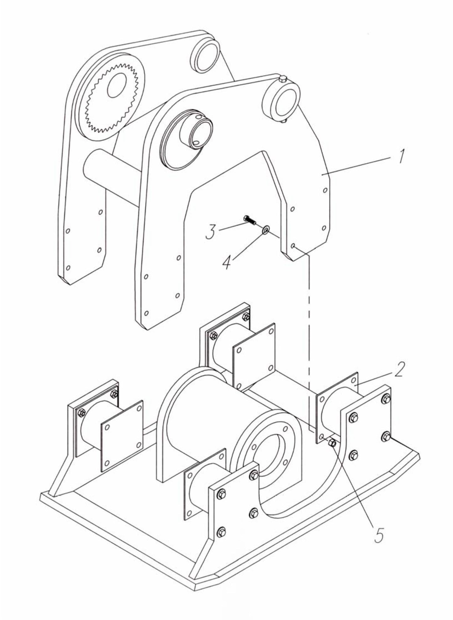 HP65 II-24 (S/N upto 651099) Switch Hitch Hanger Bracket Assembly Parts