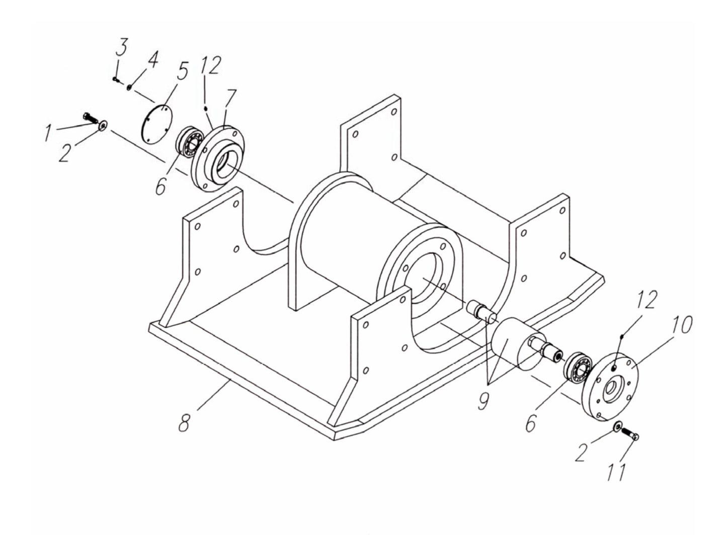 HP65 II-24 (S/N upto 651099) Base Plate and Eccentric Housing Assembly Parts
