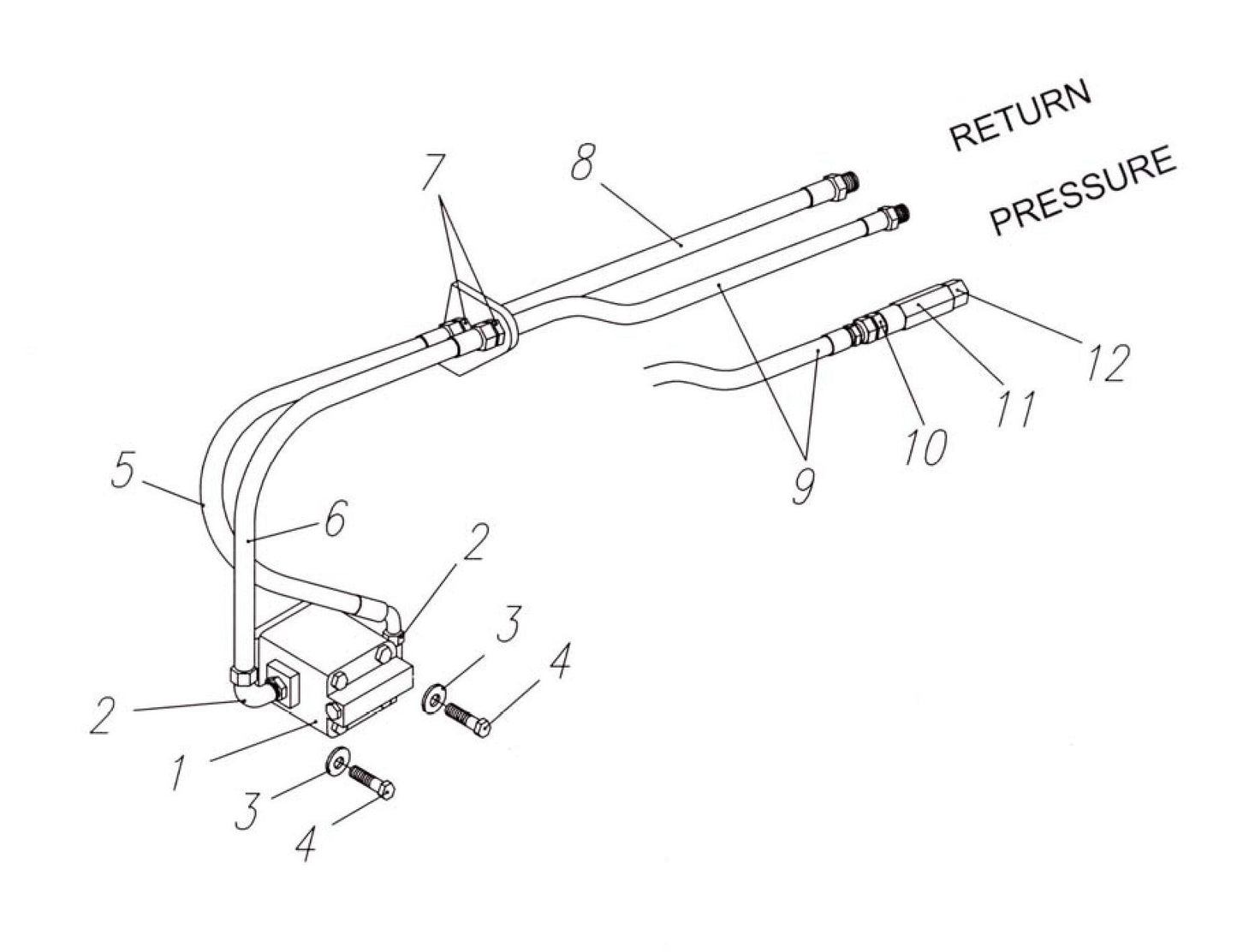 HP65 II-24 (S/N upto 651099) Hydraulic Motor and Hose Assemblies Parts
