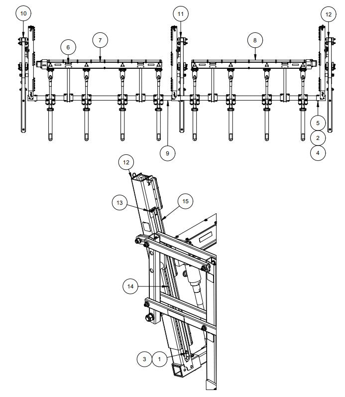 TRTP265 18’ Gang Vibration Assembly Parts by Allen Engineering
