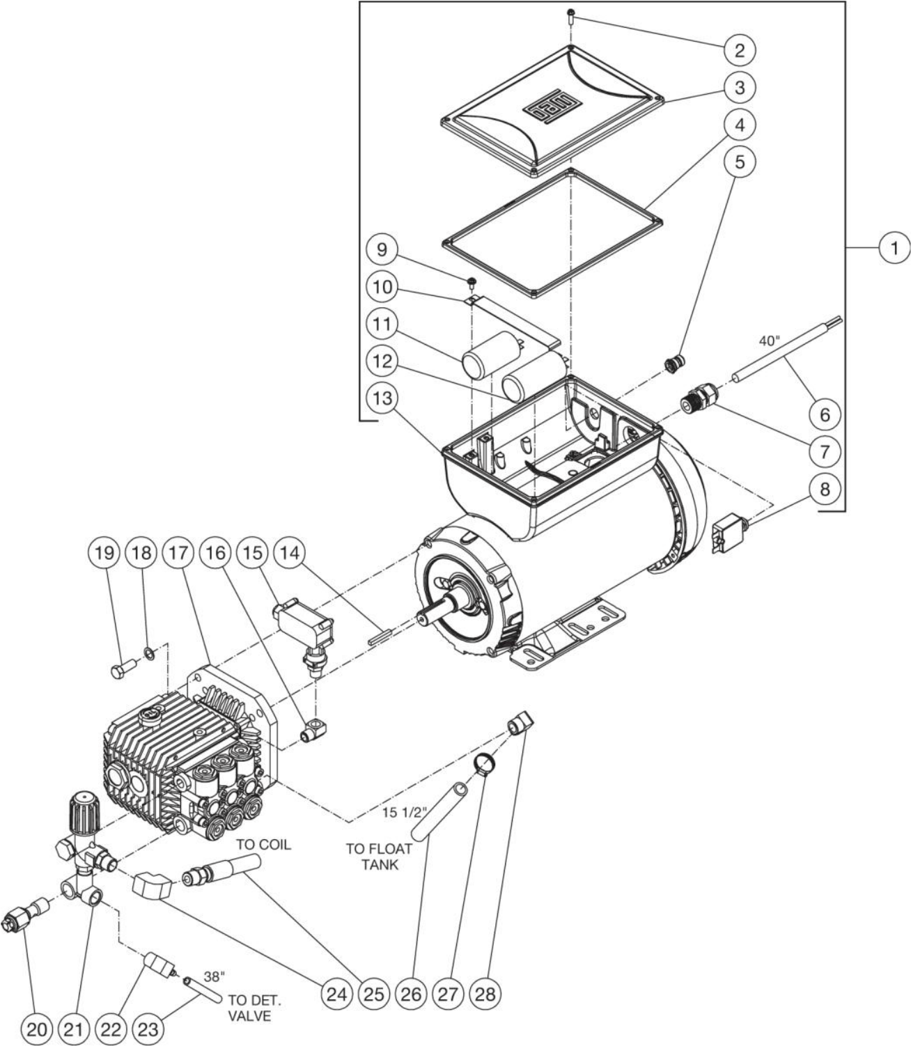 DH-1002/DH-1502-SE0E1G/DH-2003-SE0E2G (sn:15143413-99999999)Motor/Pump Assembly Parts By Mi-T-M